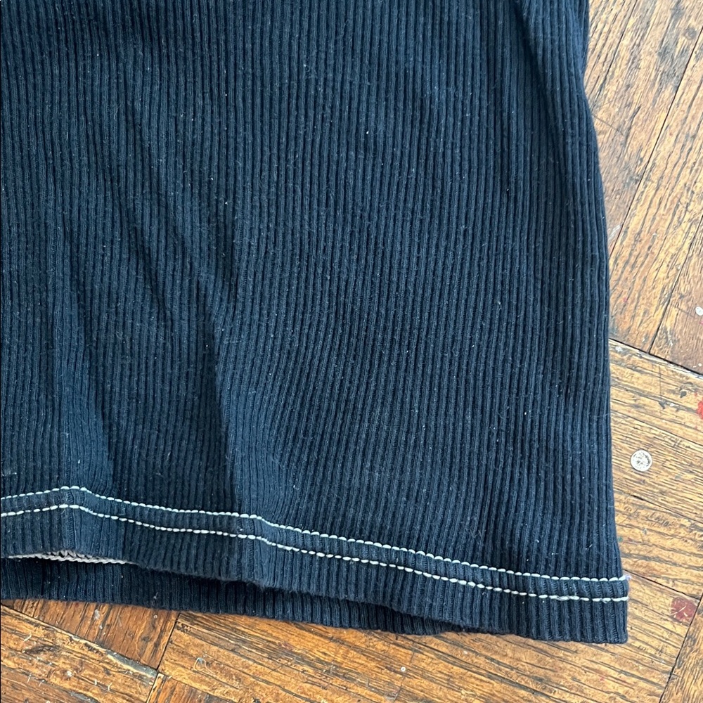 Bisou Bisou Black Ribbed Tank Top 69 SPARKLE APPLIED TANK ( fits small) - Picture 4 of 6